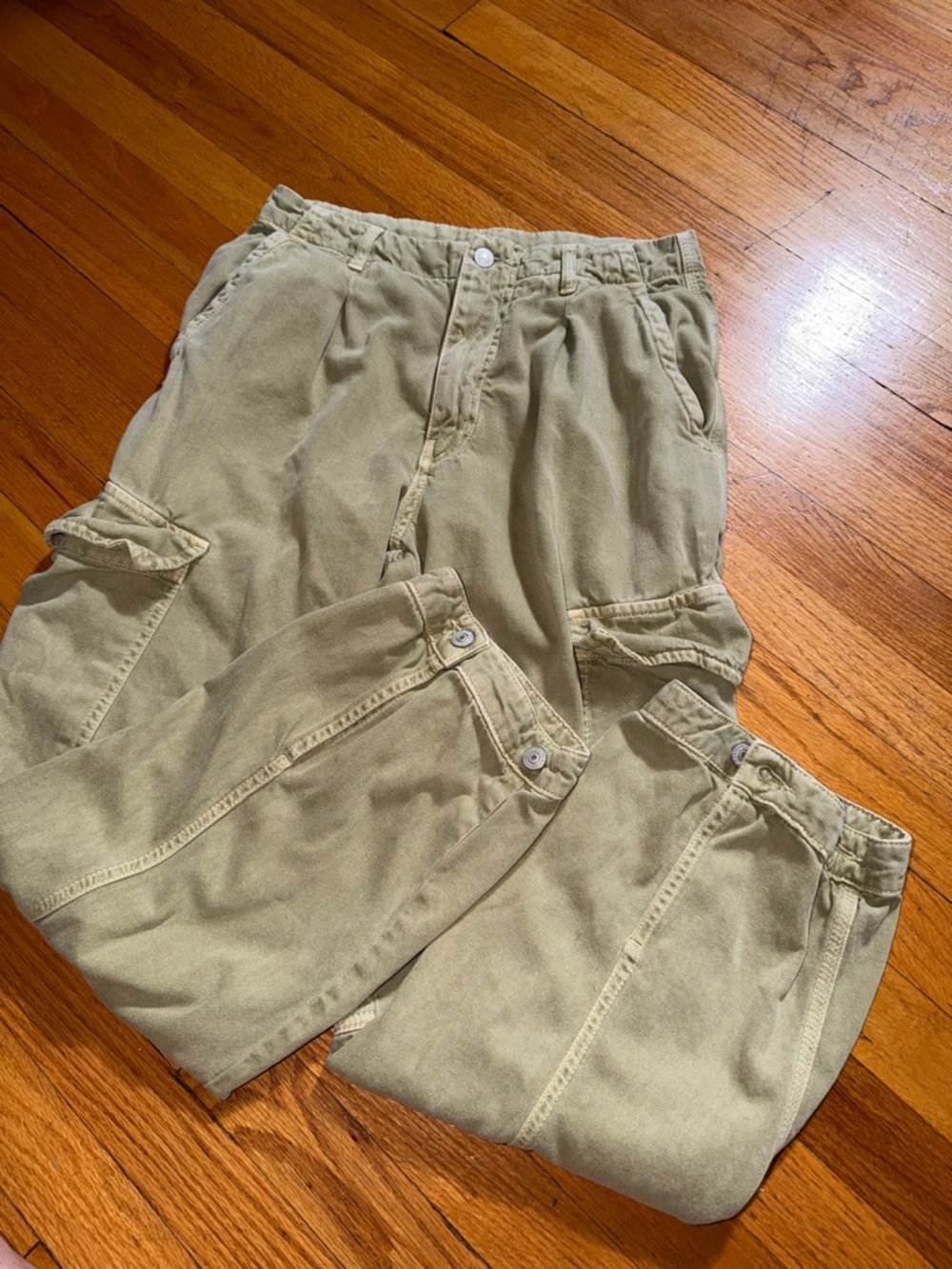Free People Washed Cargo Joggers in Sage - Picture 10 of 10